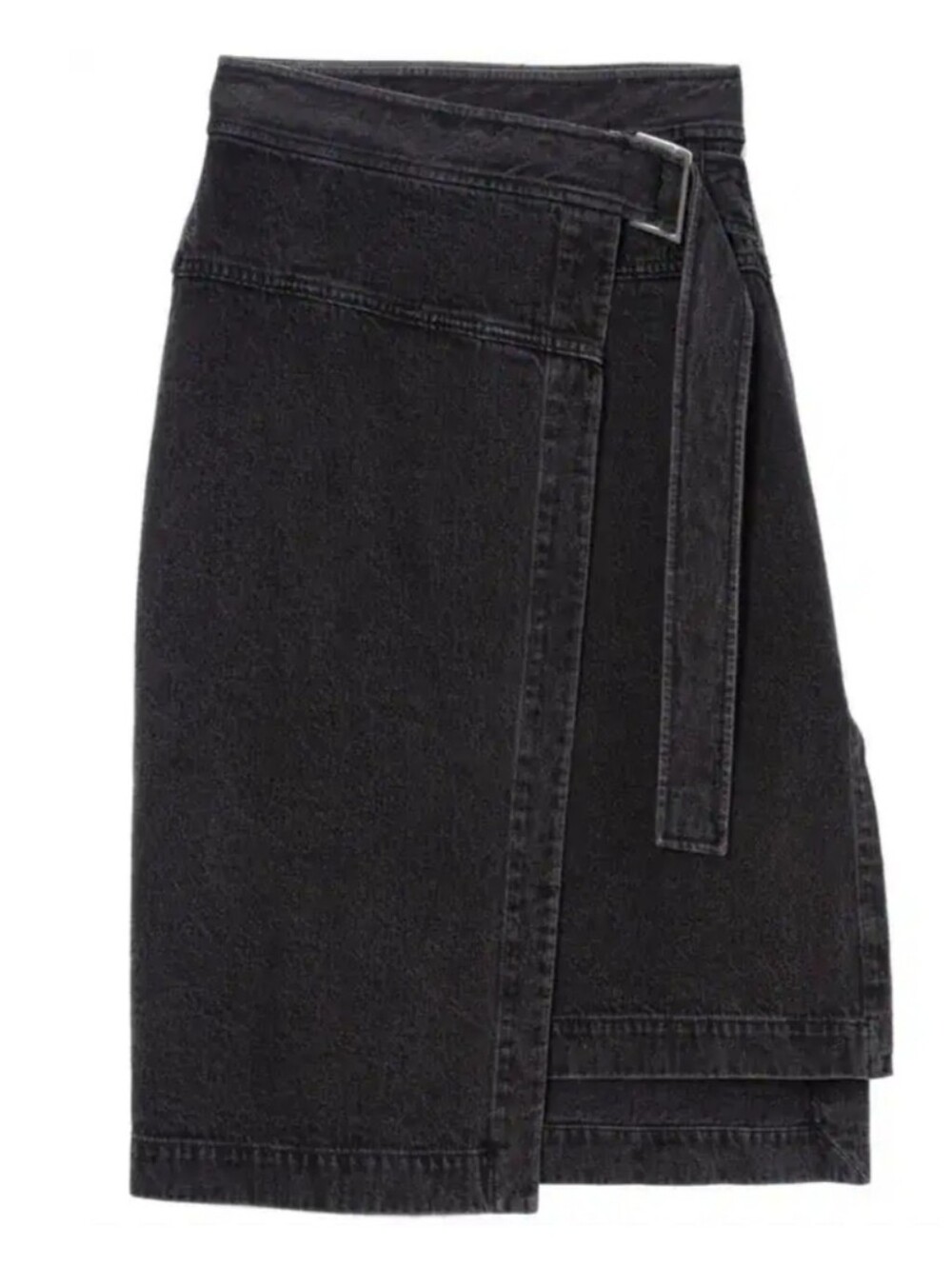 NWT 3.1 Phillip Lim Black Asymmetrical Wrap Denim Skirt